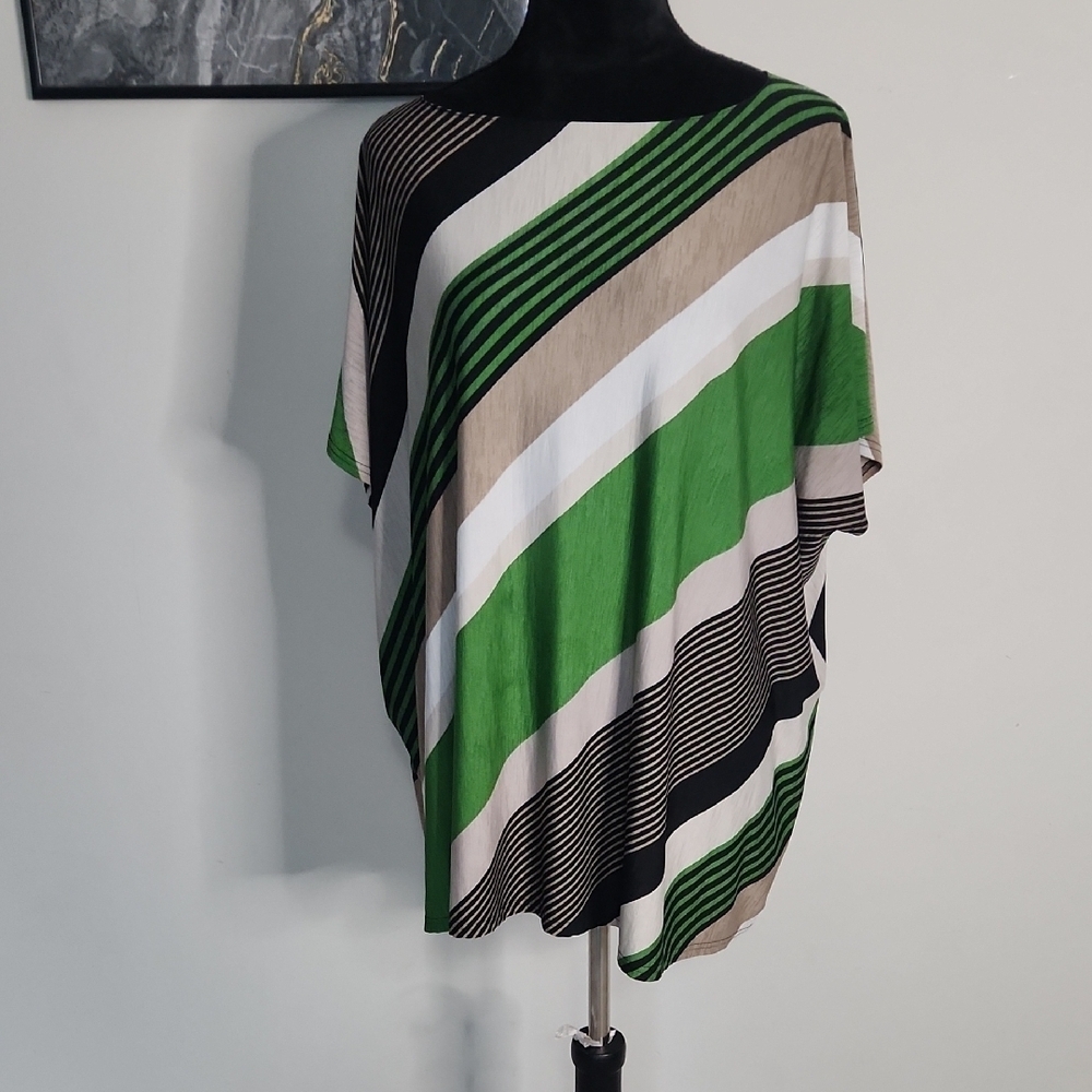 Asymmetrical Stripe Tunic Top | One Size
